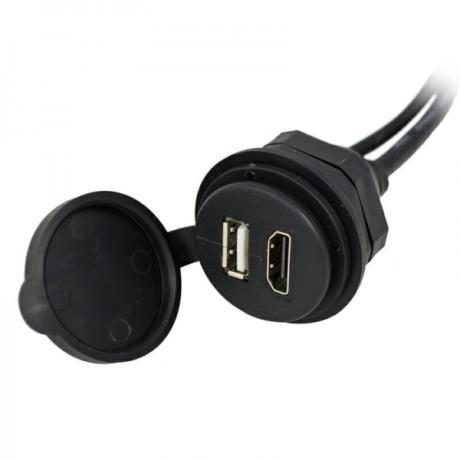 Ampire HDMI/USB built-in socket w 250cm cable